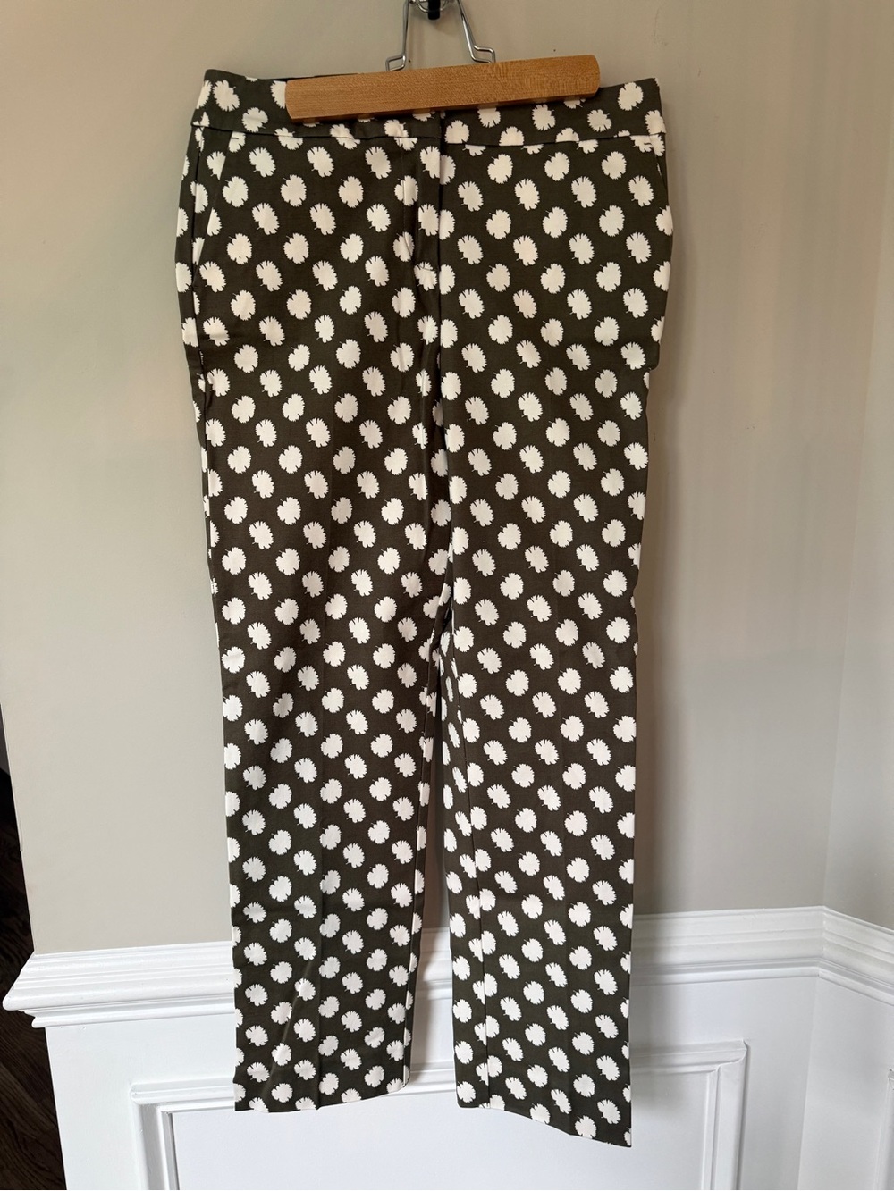 NEW Boden Women’s Richmond Tapered Ankle Pants Sage Green Pattern